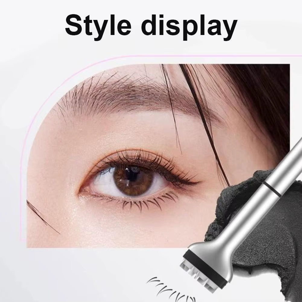 Reusable Eyelash Ink Seal Pen 2 in 1 Lower Eyelash Stamp Tool Fast Dry Black Brown Liquid Eyeliner Pen Natural Simulation Makeup